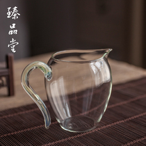 Handmade glass fair cup Crystal color transparent belt handle high temperature resistant large male cup tea bowl heat-resistant tea set Tea sea