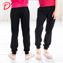 Childrens black dance pants Girls practice clothes square dance body pants gymnastics sports small feet pants shut up radish pants