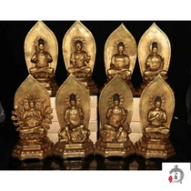 Folk collection of old gilt Buddha statues eight patron Saint ornaments a set of living room home furnishings ornaments decoration