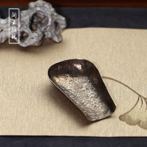 Leisure Yunya toys handmade hammer pattern sterling silver Japanese tea spoon teaspoon Tea ceremony utensils Kung Fu tea set