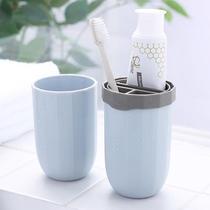 Mini convenient three-in-one storage box carrying portable toothbrush cup travel folding set small-