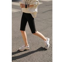 Mogas closed-eyed lazy pants hide thin and wild wear elastic casual pants female cycling pants long and short
