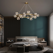 Living room chandelier full copper rear modern light and luxurious crystal lamp minimalist Nordic creative dining room Bedroom Ring Lamps