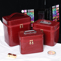 Cosmetic bag female portable 2021 new large capacity advanced sense double storage bag household portable cosmetic case with mirror