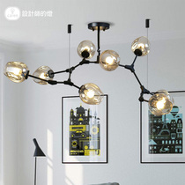 Designers lamp Nordic lamp living room simple modern style bedroom lamp creative personality restaurant molecular chandelier
