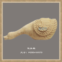 Sandstone sculpture bow goose water spray fountain spout garden landscape decoration garden waterscape decoration