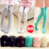 2 pairs of floral pantyhose Korean children leggings leggings Princess socks Dance socks good quality