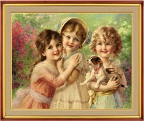 Precision printing new painting DMC embroidery thread cross stitch figure Three Little Angel