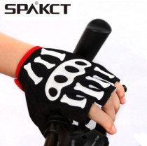 spakct Skull Joint Short Finger Gloves Men and Women Bicycle Mountain Bike Equipment Riding Half Finger Gloves