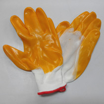 Labor Protection Gloves Soaked Gloves Nylon PVC Bull Gluten Semi-Hanging Gloves Gluing Gloves Protective Gloves