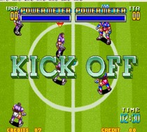 Arcade game plays on the computer to revisit the Arcade Room childhood good memory Robot football FY
