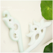 Ceramic 1987 Jingdezhen Ceramic Jewelry Orchid Hair Hairpin Hairpin Hairpin Hair Accessories