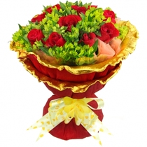 Shanghai Flowers Express 11 Red Roses Bouquet Valentines Day Fresh Birthday Lover Girlfriend Send Flowers in the same City