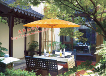 Super large umbrella parasol outdoor courtyard beach umbrella culture ceiling umbrella golden yellow oil paper umbrella