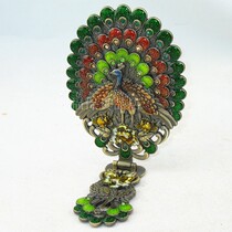 Russian makeup mirror folding can be vertical handle mirror open screen Peacock tourist souvenir girl birthday gift