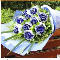 Love birthday flowers Shanghai flower shop flower shop online order flower Valentines Day 11 Blue Roses Blue Demon