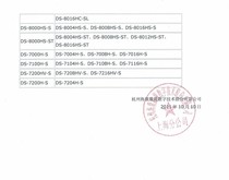 80 70 series video recorder discontinued production certificate DS-8016HS-S