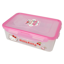 Lotbutton Kitty fresh-keeping Box large capacity 1L microwave Bento plastic lunch box divider HPL817C-KT