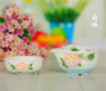 Enamel porcelain peony office birthday travel set tea set fast guest Cup wedding decoration flange