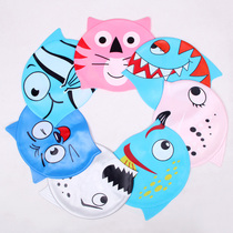 Ginger children cartoon ear protection swimming cap silicone cap waterproof professional swimming cap ear protection silicone cap