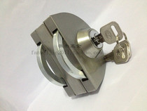 Stainless steel semicircular glass middle door lock glass sliding door lock Hook Lock free hole glass lock