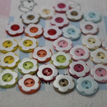 Full 13 yuan colored flowers baby boy cartoon handmade resin puzzle button button tool 13mm