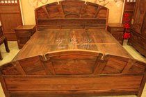 Xianyou mahogany furniture Lao big red acid branch fan-shaped Mandarin duck water couple bed Solid wood Qing-style furniture