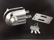 Stainless steel double-open single-sided glass door lock latch glass ground lock simple open-hole glass lock