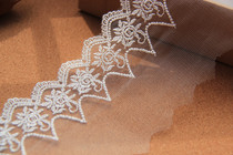 D24D23 handmade DIY clothing accessories day single lace wavy rose web yarn embroidered lace width 9cm