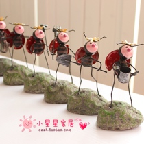 Painted iron doll seven-star ladybug animal decoration home decoration wedding room decoration wedding wedding gift