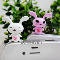 Small Rabbit phone anti-dust plug cute cartoon for iphone Samsung red rice note3 5mm z1