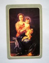The Virgin and Baby Oil Painting of the Old Age Card 1988