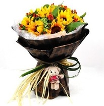 Sunflower 10 bouquets Huangpu Yangpu flowers in the same city birthday flower blessing order flower Shanghai entity flower shop