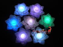 Buddhas Church Tribute Lantern Seven Color Lotus Light Energy Saving Lamps Buttons Electronic Monastery Pass Lights Law Will Be Creative Lotus Lights