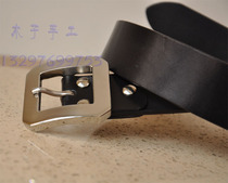 木子手工304不锈钢板制作经典八角皮带扣意大利牛皮带条宽38毫米