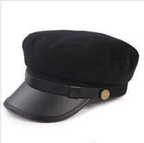 Costume performance Tunic flat top hat Navy hat Republic of China student hat Womens hat Mens hat Korean version of the tide hat