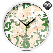Li Li Art hanging clock Living room mute hanging table Fashion minimalist Home Accessories Creative Flowers Fields Park Clock Table