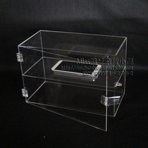 Acrylic transparent 2-layer multi-layer open door toy mobile phone accessories display display box rack dustproof belt lock custom