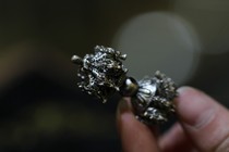 925 pure silver handmade as the old nine-share head diamond pestle length 4 75 width 1 95