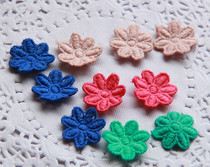 B17 handmade DIY clothing accessories PINK BLUE GREEN APRICOT PINK COTTON THREAD Flowers Cloth Patch Patch Applie