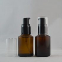 30ML brown flower water bottle emulsion bottle glass bottle with black electrochemical aluminium milk spray spray fine mist bottle