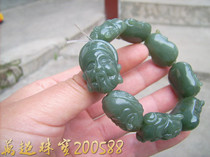 Hetian Jade Jade eight immortals bracelet hand string play beaded Super jewelry 200588