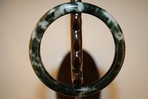 Old natural single jade bracelet old natural jade round bracelet single special price (F2)