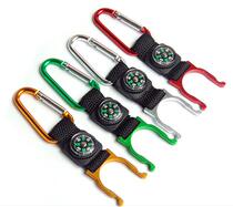 Outdoor travel tools aluminum alloy D-type beverage clip portable mineral water bottle buckle fast strap compass