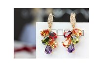 Zircon colorful crystal earrings Mona Lisa big drop earrings crystal earrings European and American style earrings female