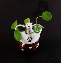 Handmade pottery pot puppies Japanese pottery flower placement storage pot Pen Holder