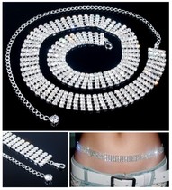 Special price extravagant atmosphere South Korean water drill waist chain Korean version 100 lap fashion bright drilling one-piece dress girdle belly leather dance waist chain