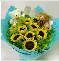Shanghai Flowers Express Blessings Flowers Sunflowers 10 Bouquets Birthday Orders Flower Flower Shop