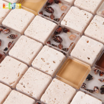 (Linus) Stone Crystal Glass Masek Shell Mosaic tile Bathroom Pastoral