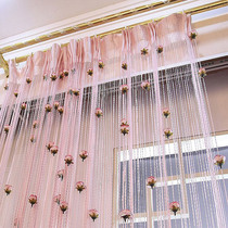 Korean rose wire curtain block curtain partition curtain curtain silk curtain telescopic rod door curtain hanging curtain farm house decoration wall